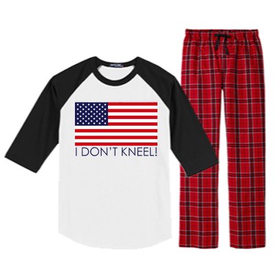 I Don't Kneel USA Flag Raglan Sleeve Pajama Set