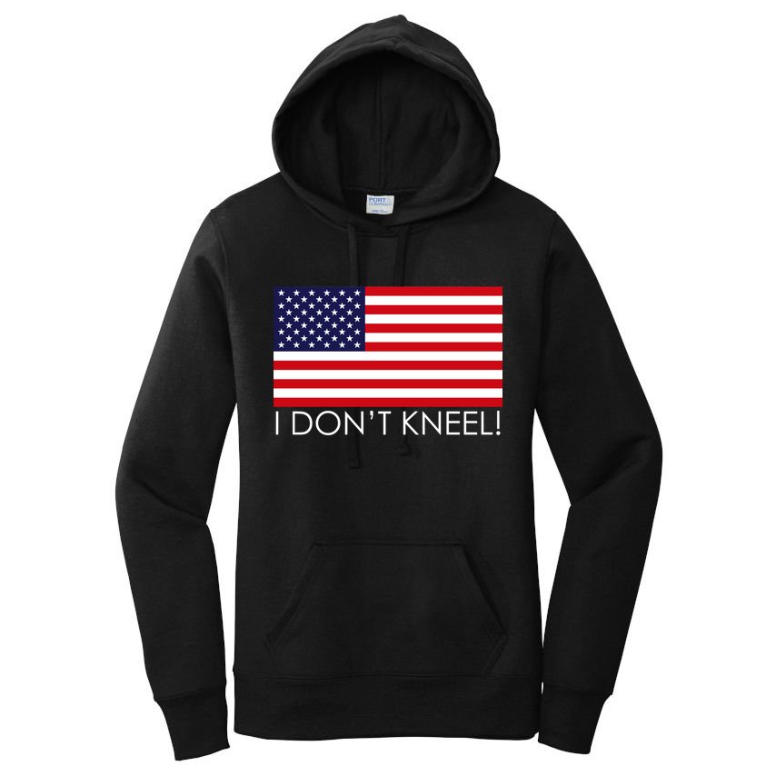I Don't Kneel USA Flag Women's Pullover Hoodie