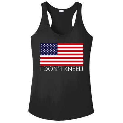 I Don't Kneel USA Flag Ladies PosiCharge Competitor Racerback Tank