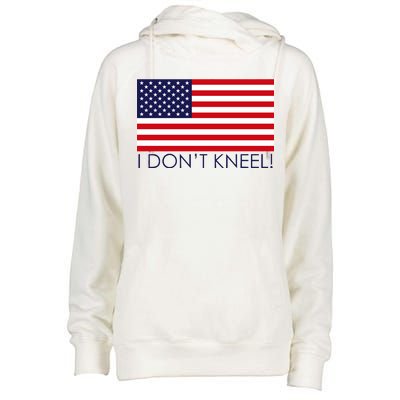 I Don't Kneel USA Flag Womens Funnel Neck Pullover Hood