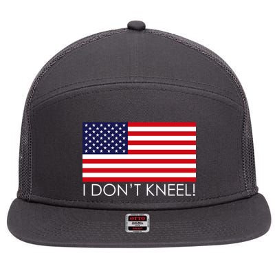 I Don't Kneel USA Flag 7 Panel Mesh Trucker Snapback Hat