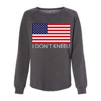 I Don't Kneel USA Flag Womens California Wash Sweatshirt