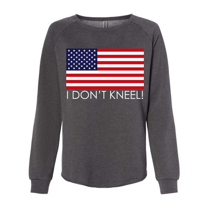 I Don't Kneel USA Flag Womens California Wash Sweatshirt