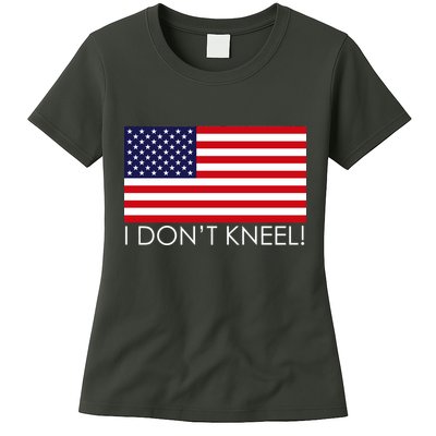 I Don't Kneel USA Flag Womens T-Shirt