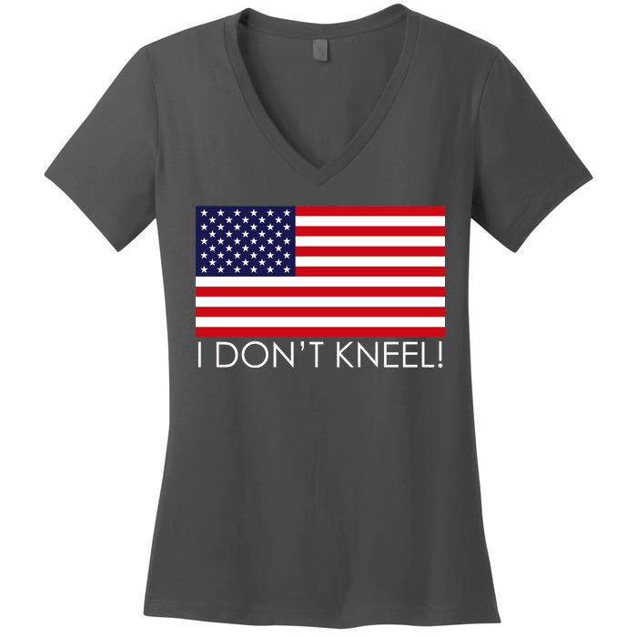 I Don't Kneel USA Flag Women's V-Neck T-Shirt