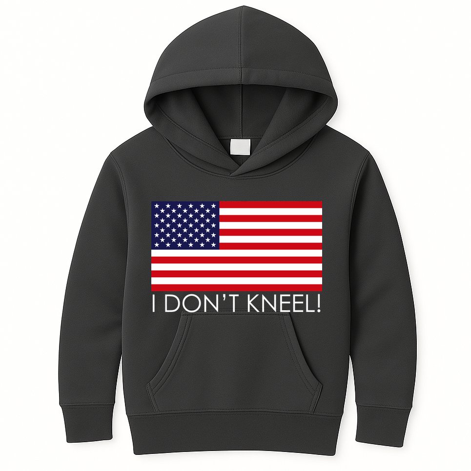 I Don't Kneel USA Flag Kids Hoodie