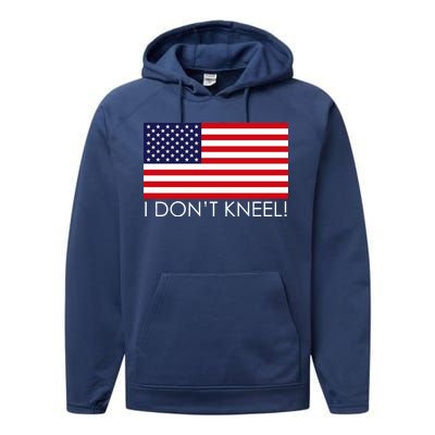 I Don't Kneel USA Flag Performance Fleece Hoodie