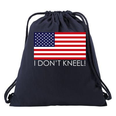 I Don't Kneel USA Flag Drawstring Bag