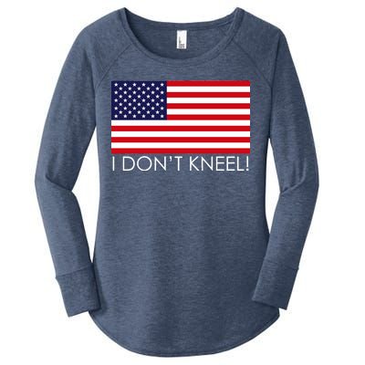 I Don't Kneel USA Flag Women's Perfect Tri Tunic Long Sleeve Shirt