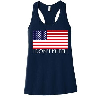 I Don't Kneel USA Flag Women's Racerback Tank