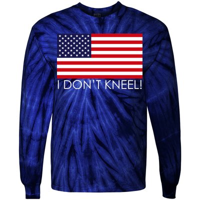 I Don't Kneel USA Flag Tie-Dye Long Sleeve Shirt