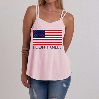 I Don't Kneel USA Flag Women's Strappy Tank