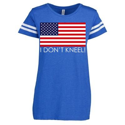 I Don't Kneel USA Flag Enza Ladies Jersey Football T-Shirt