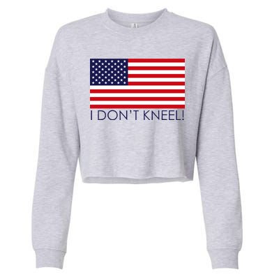 I Don't Kneel USA Flag Cropped Pullover Crew