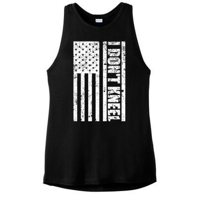 I Dont Kneel Vintage USA Flag Ladies PosiCharge Tri-Blend Wicking Tank