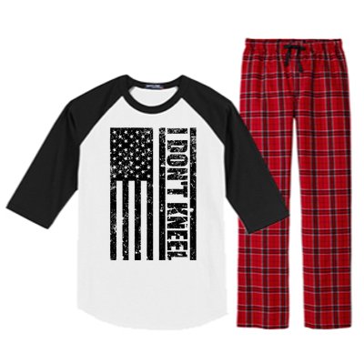 I Dont Kneel Vintage USA Flag Raglan Sleeve Pajama Set