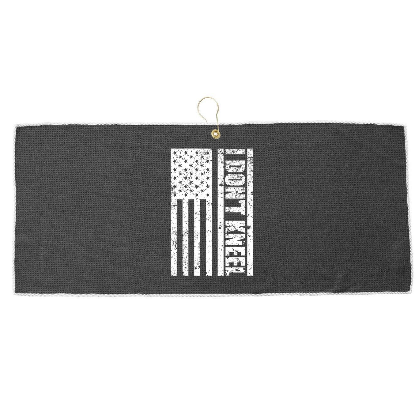 I Dont Kneel Vintage USA Flag Large Microfiber Waffle Golf Towel