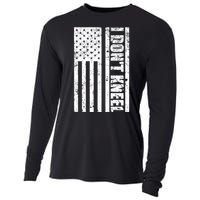 I Dont Kneel Vintage USA Flag Cooling Performance Long Sleeve Crew