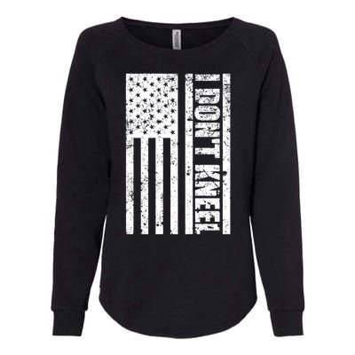 I Dont Kneel Vintage USA Flag Womens California Wash Sweatshirt