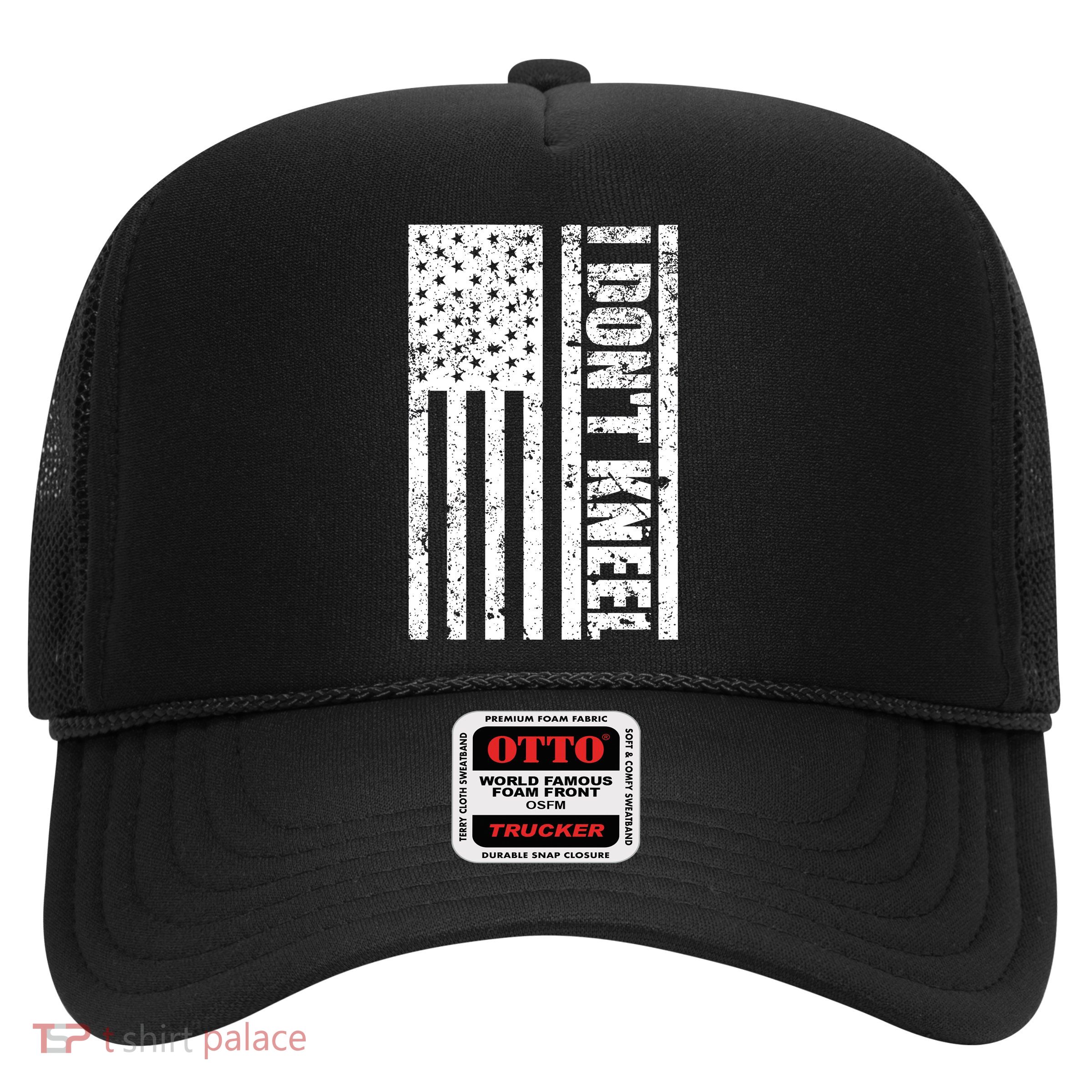 I Dont Kneel Vintage USA Flag Trucker Hat