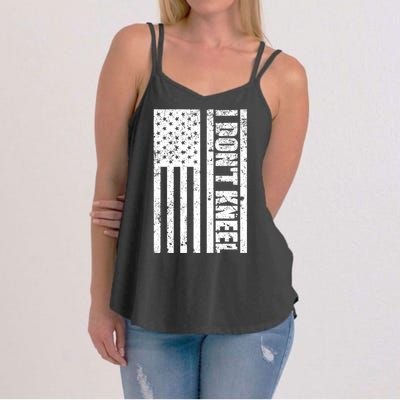 I Dont Kneel Vintage USA Flag Women's Strappy Tank