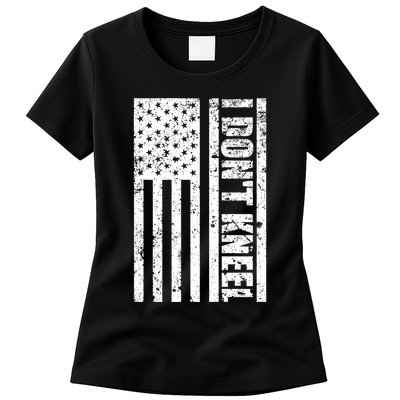 I Dont Kneel Vintage USA Flag Womens T-Shirt