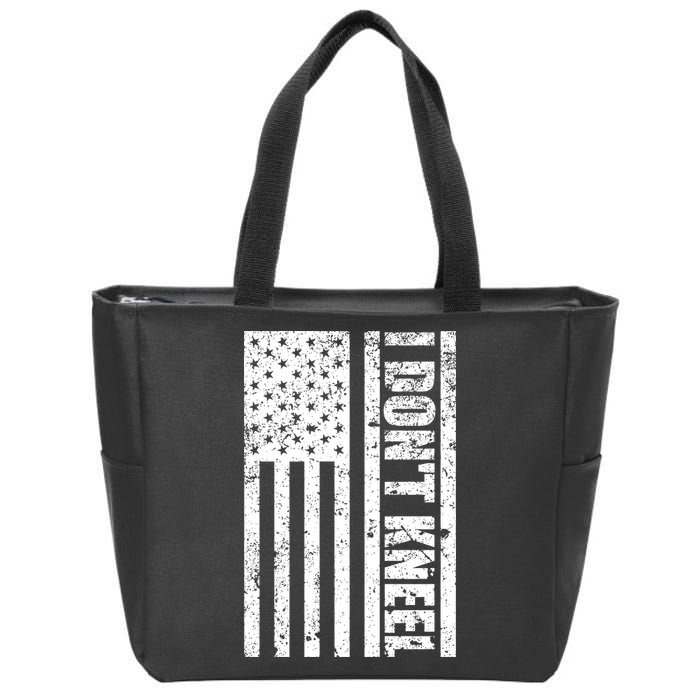 I Dont Kneel Vintage USA Flag Zip Tote Bag