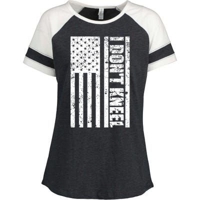 I Dont Kneel Vintage USA Flag Enza Ladies Jersey Colorblock Tee