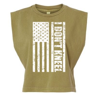 I Dont Kneel Vintage USA Flag Garment-Dyed Women's Muscle Tee