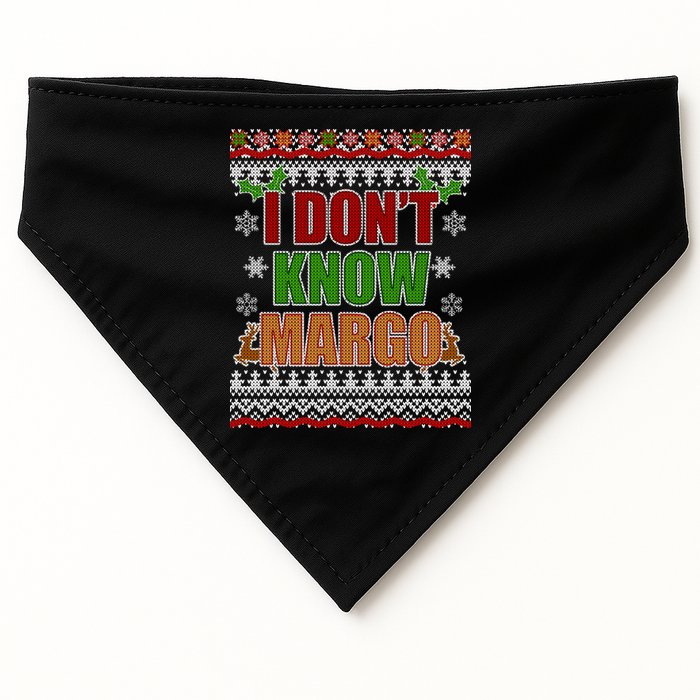 I Don't Know Margo Ugly Christmas USA-Made Doggie Bandana