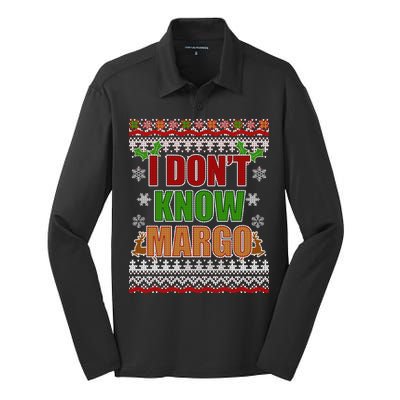 I Don't Know Margo Ugly Christmas Silk Touch Performance Long Sleeve Polo