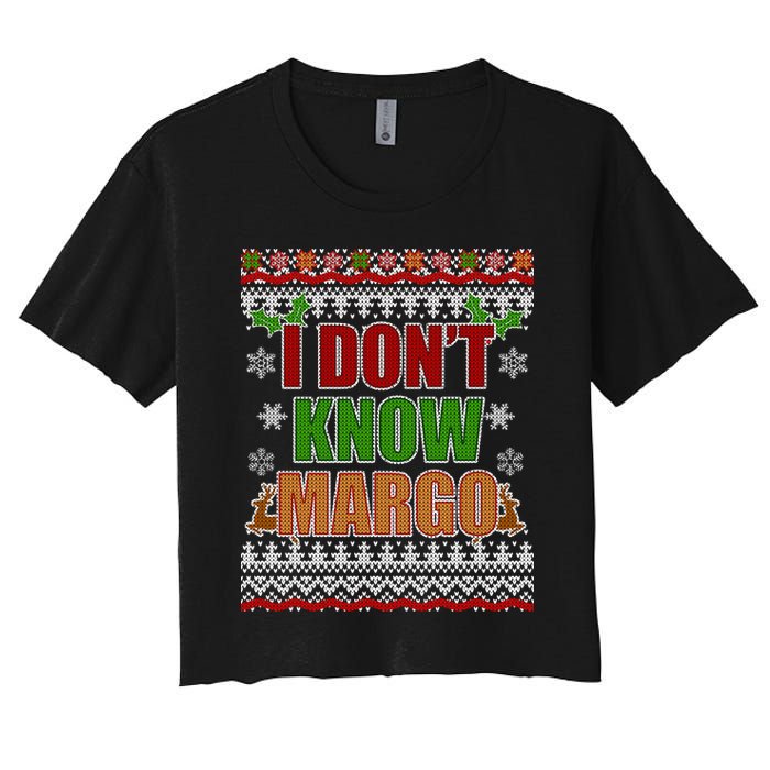 I Don't Know Margo Ugly Christmas Women's Crop Top Tee