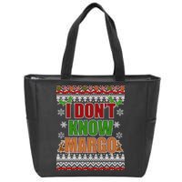 I Don't Know Margo Ugly Christmas Zip Tote Bag