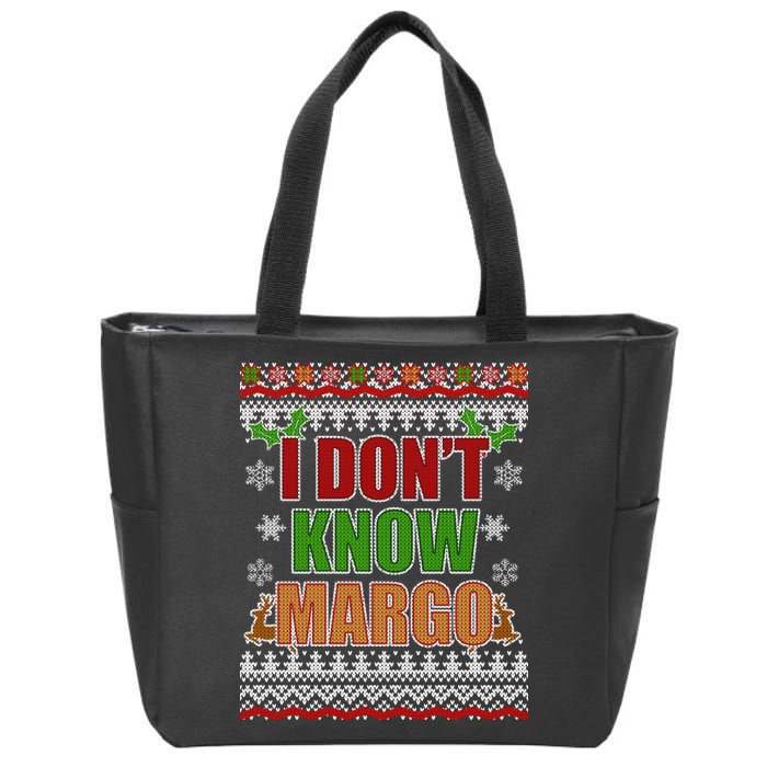 I Don't Know Margo Ugly Christmas Zip Tote Bag