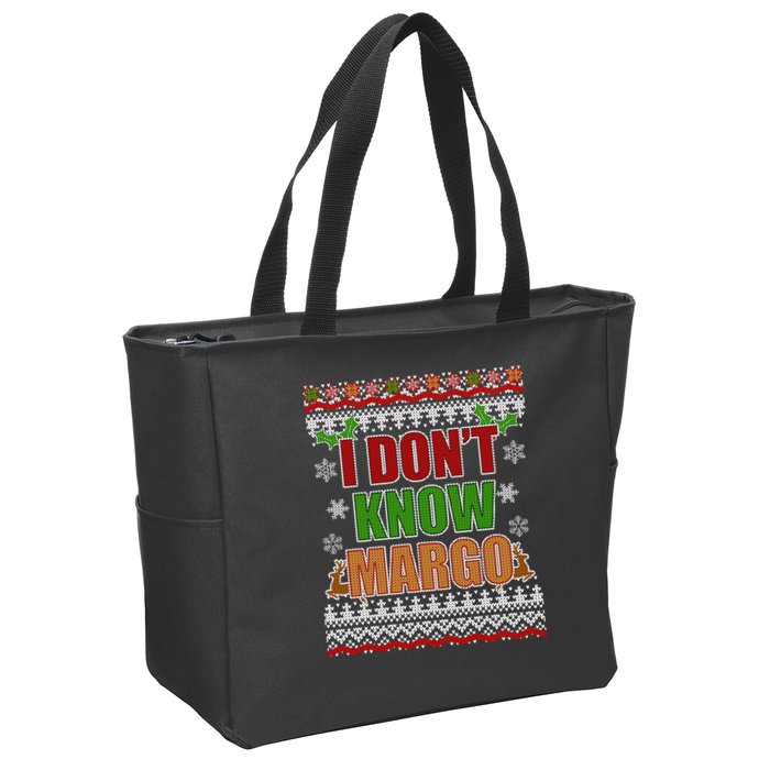 I Don't Know Margo Ugly Christmas Zip Tote Bag