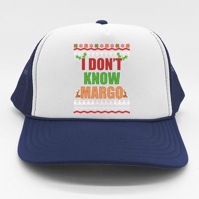 I Don't Know Margo Ugly Christmas Trucker Hat