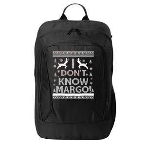 I Don't Know Margo Ugly Christmas Sweater Funny City Backpack