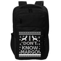 I Don't Know Margo Ugly Christmas Sweater Funny Impact Tech Backpack