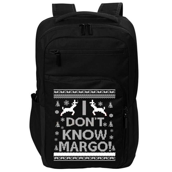 I Don't Know Margo Ugly Christmas Sweater Funny Impact Tech Backpack