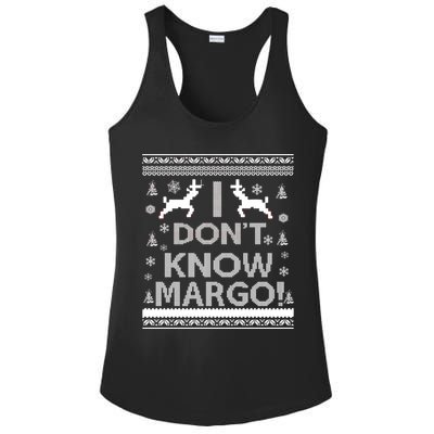 I Don't Know Margo Ugly Christmas Sweater Funny Ladies PosiCharge Competitor Racerback Tank