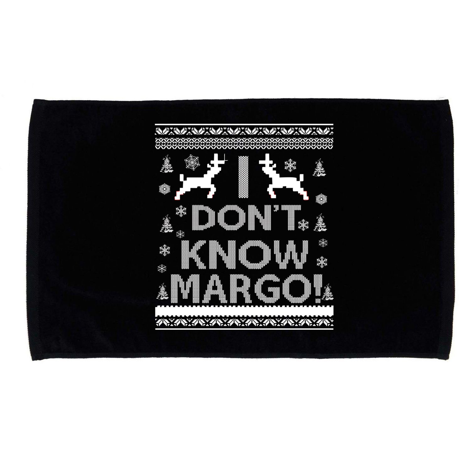 I Don't Know Margo Ugly Christmas Sweater Funny Microfiber Hand Towel