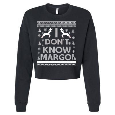 I Don't Know Margo Ugly Christmas Sweater Funny Cropped Pullover Crew