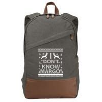 I Don't Know Margo Ugly Christmas Sweater Funny Cotton Canvas Backpack