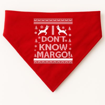 I Don't Know Margo Ugly Christmas Sweater Funny USA-Made Doggie Bandana