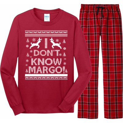 I Don't Know Margo Ugly Christmas Sweater Funny Long Sleeve Pajama Set