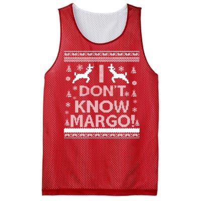 I Don't Know Margo Ugly Christmas Sweater Funny Mesh Reversible Basketball Jersey Tank