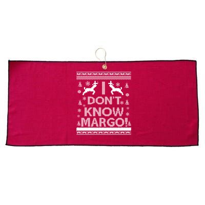 I Don't Know Margo Ugly Christmas Sweater Funny Large Microfiber Waffle Golf Towel