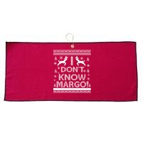 I Don't Know Margo Ugly Christmas Sweater Funny Large Microfiber Waffle Golf Towel