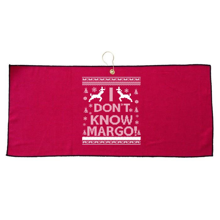 I Don't Know Margo Ugly Christmas Sweater Funny Large Microfiber Waffle Golf Towel