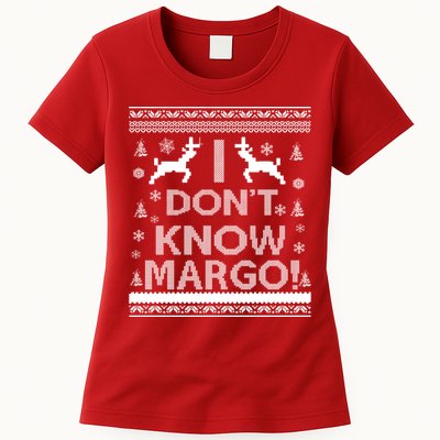 I Don't Know Margo Ugly Christmas Sweater Funny Womens T-Shirt